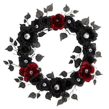24" Eyeball Rose Halloween Artificial Wreath
